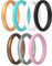 ThunderFit Women's Thin and Stackable Silicone Wedding Bands, Promise Rings 2.5mm Wide 2mm Thick - 1/4/5/6/7/8/9/10 Variety Multipack, 10.5 - 11 (20.6mm), Silicone, No Gemstone
