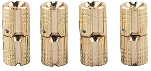 GOTOTOP 4 Piezas de bisagras de Barril, 8 mm, Cobre, latón, Caja de gabinete, bisagra de Barril Oculta, ángulo de Apertura de 180 °, Accesorios de Hardware para gabinete (0.31 × 0.71in)