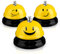 3 Stück verschiedene Smiley-Stil Rufglocke Serviceglocke für Schreibtisch, Schreibtischglocke 7.6 cm Durchmesser, Rufglocken mit rostfreier Metallkonstruktion, Hotel, Empfangsbereiche