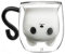 LINCMAN Cute Mugs Glass Double Wall Insulated Glasses Espresso Cup Tea Cup Milk Cup Bear Mugs Office Cup Birthday Gifts Drinking cup