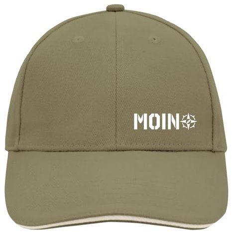 Huuraa Basecap Moin Kompass Geschenk Olive/Beige Moin Kompass Accessoire