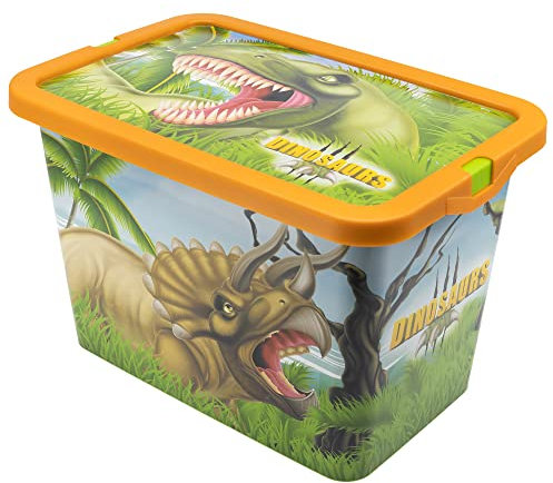 Stor Dinosaurier Aufbewahrungsbox mit Klickverschluss 7 Liter, Farbig