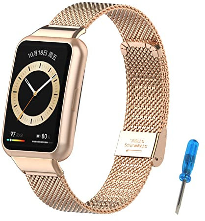 SenMore Correa Compatible con Huawei Watch Fit 2, Classic y Elegant - Pulsera de Repuesto de Acero Inoxidable para Huawei Watch Fit