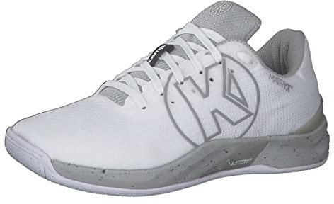 Kempa Attack Pro 2.0 Women Damen Sneaker Laufschuhe Sportschuhe Turnschuhe Handball Jogging Outdoor Freizeit Shoes-leicht und atmungsaktiv, Weiß Grau, 44.5 EU