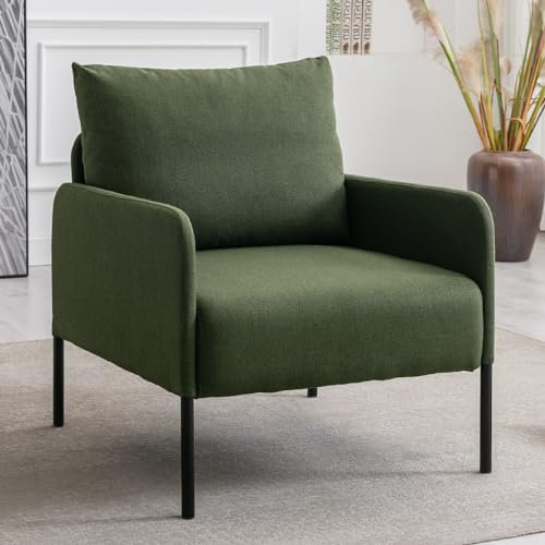 chairus Loungesessel Leinen Sofagarnituren für Wohnzimmer Einzelsofa Kleines Apartment Modern Polstersessel für Schlafzimmer (Grün)