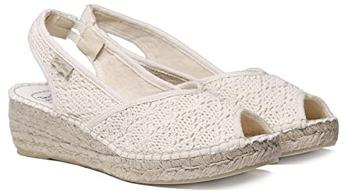 Toni Pons Keil-Espadrille für Damen aus Baumwolle - Blanca-ADD - Roh, 35 EU