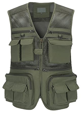 Btmpmcs Gilet da Uomo All'aperto Panciotto da Pesca Multitasche Leggero Traspirante Giacca da Lavoro Asciugatura Rapida Sport Giubbotto Senza Maniche Fotografi Gilet da Caccia