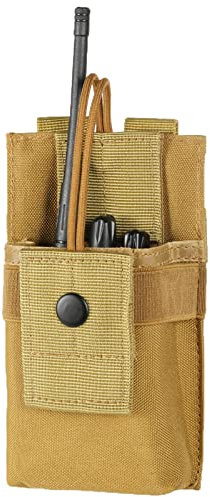 FRTKK Tactical Radio Holder Radio Holster Molle Radio Pouch Universal Radio Case Military Heavy Duty Radio Bag for Police Firefighter Two Ways Walkie Talkies Vest (Tan-large)