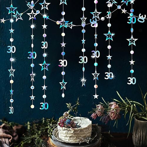 VIKY® 30 Geburtstag Deko, Girlande Geburtstag 30 Frau, 30. Geburtstag Männer Deko, Party Deko Geburtstag 30, Hängende Streamer Bunting Banner, Geburtstagsgirlande für 30. Jahrestag, Die Party