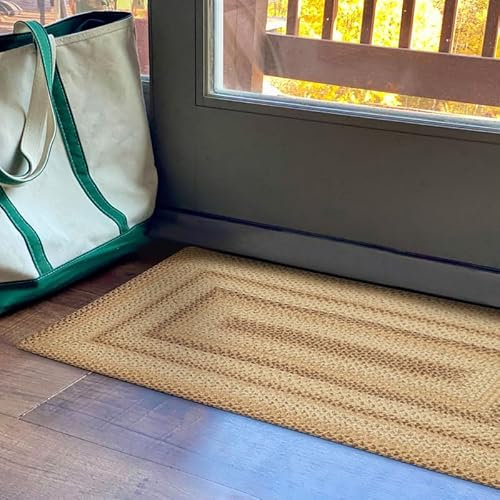 Homespice Cookie Dough Juteteppich, braun, 50,8 x 76,2 cm, Landhausstil, geflochtene Teppiche für die Küche