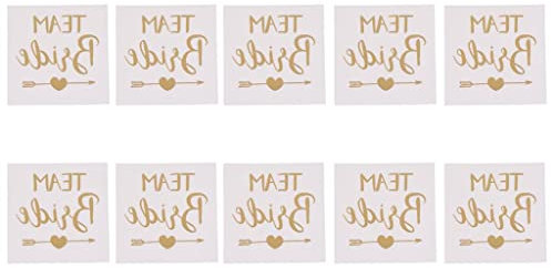 Tatouages mariage Team Bride - T18 - Métalliques dorés, 10 pièces