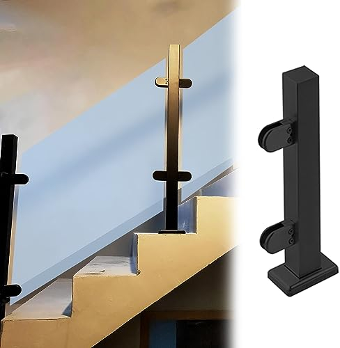 Zaunsäulen Glasgeländer Treppe Glasgeländer System - Edelstahl 304, Geländer Zaun Pfosten Handlauf Geländer Zaun Pfosten Handlauf, Glas Klemmplatten Säule für Flur Deck Balkon Glasklemmpaneele Säule (