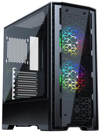 Magniumgear (MG-NE520G_DBK02) NEO-G ATX Mid-Tower, design frontale in rete ad alto flusso d'aria, 2 ventole 120 D-RGB, controller D-RGB, nero