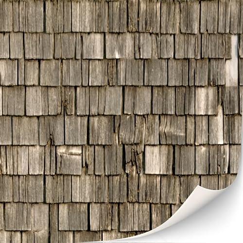 3 Blatt Selbstklebende Dachziegel und Dachschindeln für Puppenhäuser Maßstab 1:12 (Dachschindeln Holz)