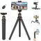 K&F Concept Phone Tripod, Mini Flexible Tripod for Camera with Bluetooth Remote, 1/4'' Screw Hidden Phone Holder with Cold Shoe Mount, 3kg Load Capacity