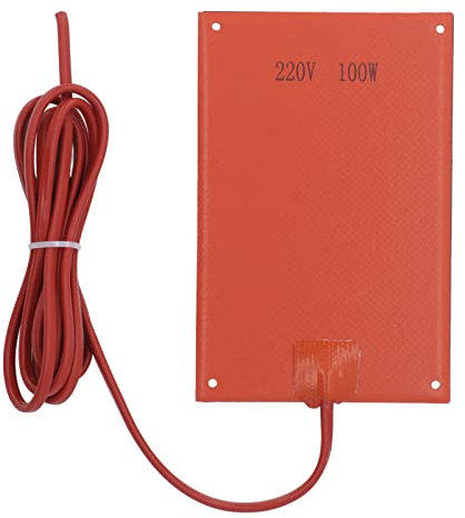 Fyearfly Silikon-Heizpad 19 * 12 cm, Schaltschrank-Elektroheizfolie Flexible Heizplatte Motorölwanne-Heizung Silikonkautschuk, Für Schaltschränke Feuchtigkeitsschutz (220 V, 100 W)