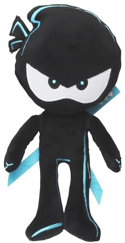 blip toys 61177 12 Inch Bryton Plush with Removable Weapons Official Ninja Kidz TV Merchandise, Black
