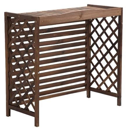 Écran De Confidentialité Extérieur, Clôture De Fenêtre, Climatiseur, Garde-corps, Séparateur D'espace En Bois Massif, Poubelle, Support De Climatiseur Caché, Support De Fleurs, Grille De Protection Fo