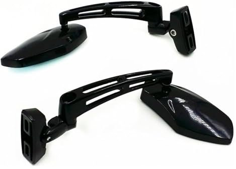 Ohocean Für Kawa&saki ZX6R 2000-2012 ZX9R 1994-2003 ZX10R 2004-2010 Motorrad Rückspiegel Seite Spiegel Rückspiegel Universal Motorrad Rückspiegel (Farbe : Schwarz)