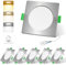 ALUSSO LED Einbaustrahler 230V Dimmbar 68mm, 4W 310LM Eckig LED Spots, 3CCT 3000K Warmweiß 4000K Neutralweiß 6500K Kaltweiß, IP44 LED Deckenspots für Badezimmer Küche, 6er Set
