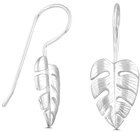 Cassini | Orecchini da donna in argento 925, design a foglia, Monstera, alta qualità e resistenza 3OAG