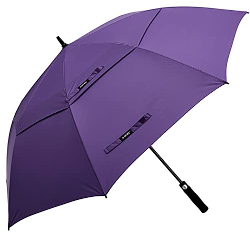 G4Free 55/63/69/72/80 Inch Golf Umbrella Windproof Double Canopy Extra Large Oversize Automatic Open Waterproof Umbrellas(Purple,63 inch)