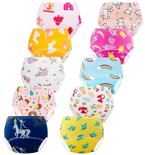 JackLoveBriefs Töpfchen Trainingshose, 10 Stück Baumwolle Töpfchen Trainingshose Kinder 3-4 Jahre(Farbe: Mehrfarbig, Gr.M)