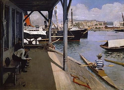 HCOTZHPY Berühmtes Gemälde Leinwand Bilder Kunstdrucke Abstrakt Poster Yacht Club von Ramon Houses I Carbo Moderne Farbposter für Wohnzimmer 60x90cm