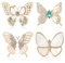 JIEYAO 4 Stück Schmetterlings Broschen für Damen, Strass Perlen Broschennadeln Modische Gold Brosche Pin Kristall Abzeichen Elegant Schal Anstecknadel Corsage Schmuck für Geschenke Kleidung Hochze