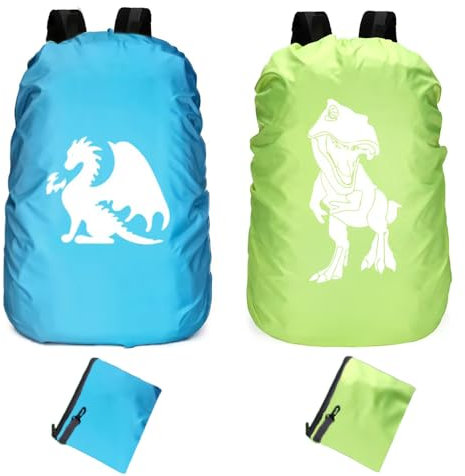 Anyingkai 2 Stück Regenschutz für Rucksäcke mit Reflexstreifen,Regenhülle Rucksack,Rucksack Regenschutz,wasserdichte Regenhülle,Schulranzen Regenschutz,Rucksack Cover für Wandern, Camping, Radfahren