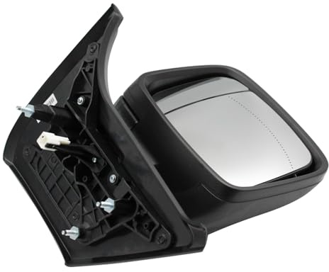 Black Electric Wing Door Mirror Left Passenger Side Compatible for Vauxhall Vivaro Van 2014-2019