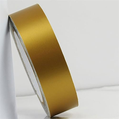 GQQGSHOP 50m Selbstklebende Bordüre Tapete, PVC wasserdichte Tapete Bordüre Dekoration, Türrahmen Wandkantenschutz Home Wanddekoration for Wohnzimmer Badezimmer Küche Fliesen(Matte Gold,W: 3cm)
