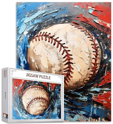 1000 Teile Puzzle für Erwachsene,Sport Baseball Puzzle - Sportpuzzle, Puzzle für Erwachsene,Einzigartiges Geschenk für Junge&Mann,Ball Kunst Spielzeug Puzzles