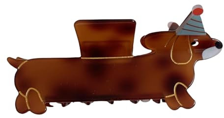 Pince à cheveux teckel, pince à griffe teckel - pince à cheveux teckel en acétate, pince à cheveux, pinces à crocodile, pinces à cheveux griffes pour cheveux en T