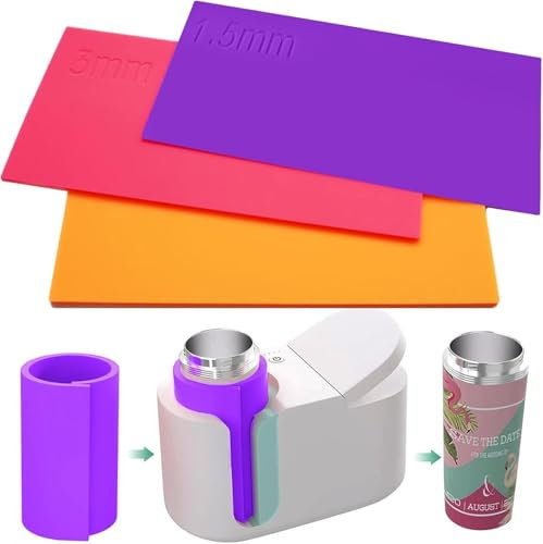 DONOONIS Lot De 3 Manchons en Silicone pour Sublimation, Enveloppes en Silicone, Presse à Mug Sublimation en 3 épaisseurs Compatible avec La Presse à Mug, Gobelets à Sublimation Vierges
