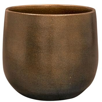 Indoor-Helden Blumentopf Esra Ø 18 cm Höhe 16 cm, handgefertigter Übertopf Champagne, Übertöpfe für Zimmerpflanzen, Pflanzentopf, Keramik-Pflanzgefäß