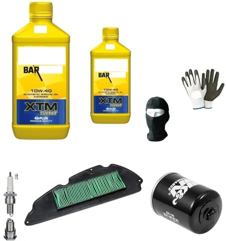 COMPATIBILE CON VESPA 125 LX 3V KIT TAGLIANDO PER SCOOTER 2 LITRI DI OLIO XTM SYNT 10W40 4T POLAR PLUS+FILTRO OLIO+FILTRO ARIA+CANDELA MANUTENZIONE MOTORE
