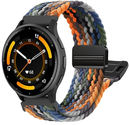 chinbersky Geflochten Armbänd Kompatibel mit Garmin Venu 3 Armband/Venu 2/Vivoactive 4/Forerunner 265/255/255 Music, 22mm Magnet Verschluss Stoff Nylon Band für Garmin Armband