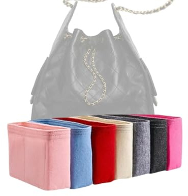 Xoppia Taschen-Organizer kompatibel mit Chanel 25 Medium Handtasche Filzeinsatz Liner für Frauen Tote Handtasche (Schwarz, Stil B: Seitlicher Reißverschluss)