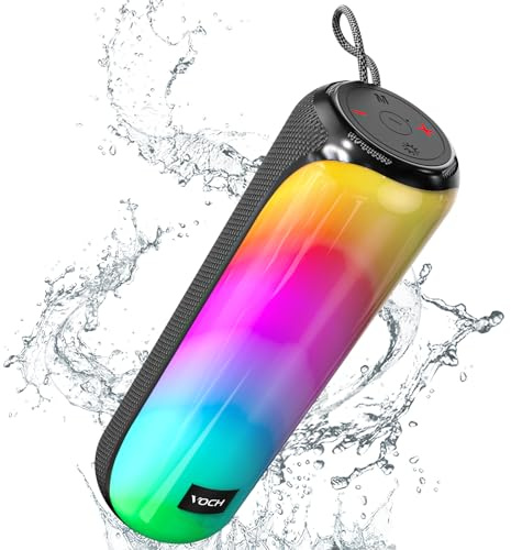 VOCH Cassa Bluetooth Portatile con Luce LED RGB, 40W Stereo Potente Altoparlante Bluetooth 5.3, Accoppiamento TWS, IPX7 Impermeabile, 20 Ore di Riproduzione per Esterno, Feste, Camping, Casa, Viaggi