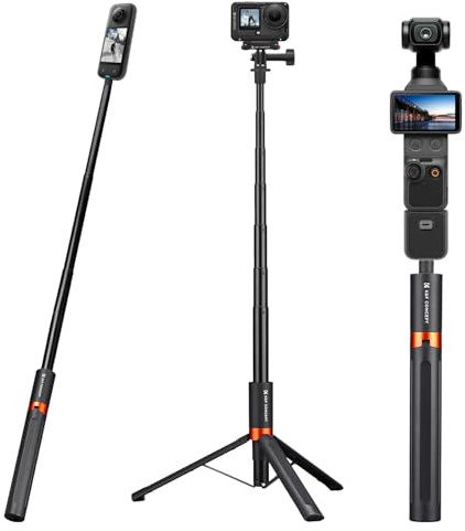 K&F CONCEPT Trípode Invisible 2 en 1 66 Compatible con Insta360 X6/5/X4/X3 | Mango Extensible Compatible con dji Pocket 3/4, Action 5Pro/6/4/3, Osmo 360, GoPro, Luna Ultra JF-105L