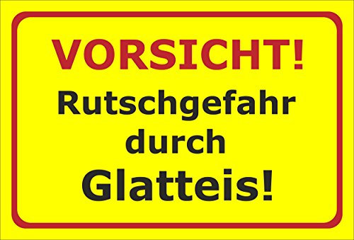 Melis-Folienwerkstatt Schild Rutschgefahr Glatteis - 30x20cm - 3mm Hartschaum – 20 VAR S00018-012-C