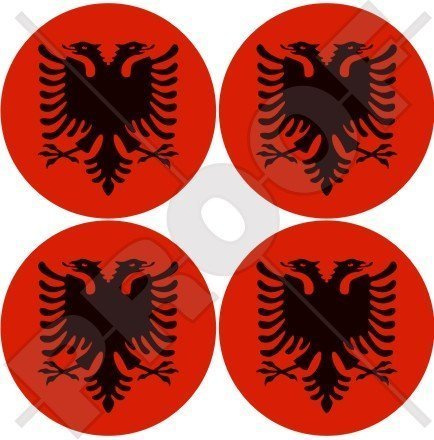 ALBANIA albanisch, Shqiperia 50mm Auto & Motorrad Aufkleber, x4 Vinyl Stickers