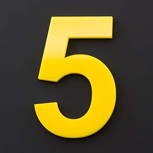 Hausnummer Hochglanz Acryl Gelb RAL: 1H01 - Türnummer - Post Nummer - Acrylglas