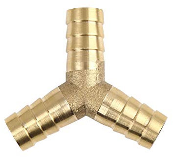 sourcing map Schlauchverbinder für Luft, Wasser, Gas, Öl Rohr Messing Y förmig 3 Wege 12mm