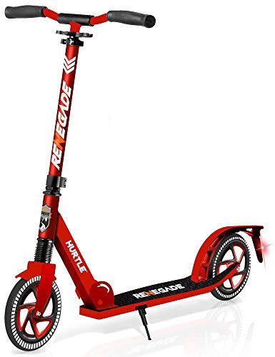Hurtle Roller, Cityroller- Klappbar & Höhenverstellbar 84-98cm, Roller Kinder 10 Jahre, Big Wheel Roller- mit Ständer, Alu Scooter-Sportliche Kinder & Erwachsene, Tretroller-Inkl. Tragegurt, bis 100Kg