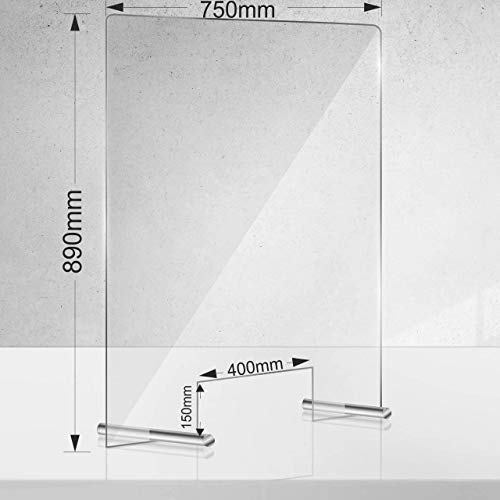 Manschin-Laserdesign Acryl Schutzschild | Niesschutz | Spuckschutz | Thekenaufsteller (750x890 mm Hochformat)