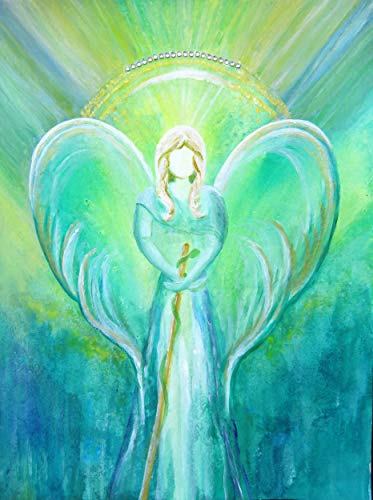 silwi-art*****Erzengel Raphael (Motiv 2), Schutzengelbild, Künstler Kunstfoto, Heilpraktiker, Praxisdeko, Engelkarte xl Genesungsgeschenk Fotoprint 20 x 28 cm