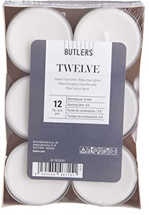 BUTLERS Twelve Maxi-Teelichte 12 Stück