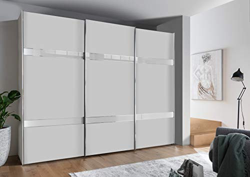 WIEMANN Rialto Kleiderschrank, Schwebetürenschrank, Schlafzimmerschrank, mit Schiebetüren, Breite 250 cm, in weiß, Holz, B/H/T 250 x 217 x 67 cm